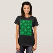 Grünes Fleur-de-lis-Muster T-Shirt (Vorne ganz)