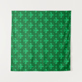 Grünes Fleur-de-lis-Muster Wandteppich (Vorderseite (Horizontal))