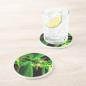 Grünes, fliegendes Insekt Abstrakt Sandstein Untersetzer (Seite)