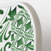 Grünes Fliesenmuster - mediterraner Spaß Pickleball Schläger (Linke Seite)