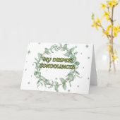 Grünes florales Beileid Karte (Gelbe Blume)