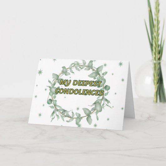 Grünes florales Beileid Karte (Vorderseite)