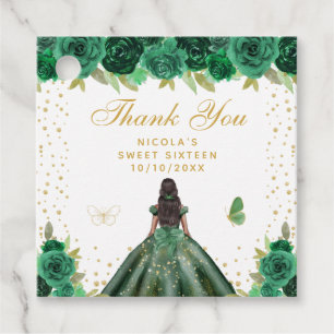 Grünes Florales Dunkle Haut Prinzessin Sweet Sixte Geschenkanhänger
