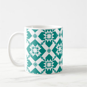 Grünes florales geometrisches Muster für den tägli Kaffeetasse