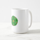 Grünes florales geometrisches Muster Kaffeetasse (VorderseiteRechts)