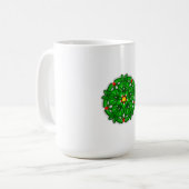 Grünes florales geometrisches Muster Kaffeetasse (Vorderseite Links)