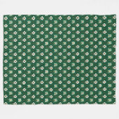 Grünes florales Gittermuster Fleecedecke (Vorderseite (Horizontal))
