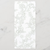 Grünes florales Hochzeitsprogramm Programm (Rückseite)