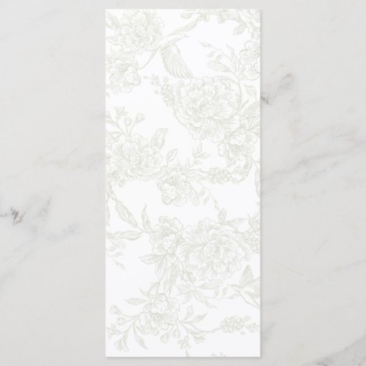 Grünes florales Hochzeitsprogramm Programm (Rückseite)