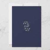 Grünes Florales Navy Blau Probeessen Einladung (Rückseite)