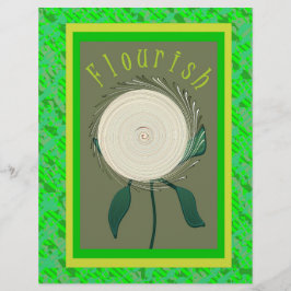 Grünes Flourish-Blumen-Schrapbook-Papier 2-seitig