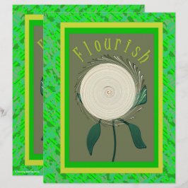 Grünes Flourish-Blumen-Schrapbook-Papier 2-seitig