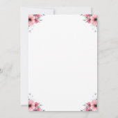 Grünes Foliage Girl Pink Blume Einladung (Rückseite)