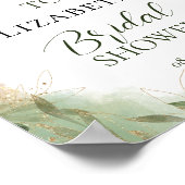 Grünes Foliage Green Gold Brautparty Willkommen Poster (Ecke)