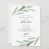 Grünes Foliage Olive Branch Brautparty Einladung (Vorderseite)