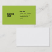 Grünes Format mit Spalten kondensierte Schriftart Visitenkarte (Vorne/Hinten)
