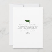 Grünes Foto Abschluss fett Typografie modern Dankeskarte (Rückseite)