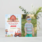 Grünes Foto der Geburtstagspartei Einladung (Stehend Vorderseite)