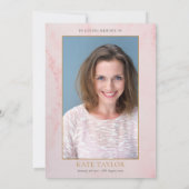 Grünes Foto Feier des Lebens Beerdigung Rosa Einladung (Rückseite)