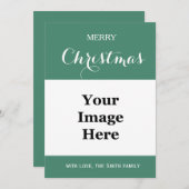 Grünes Foto frohe Weihnachtsgrüße Feiertagskarte (Vorne/Hinten)