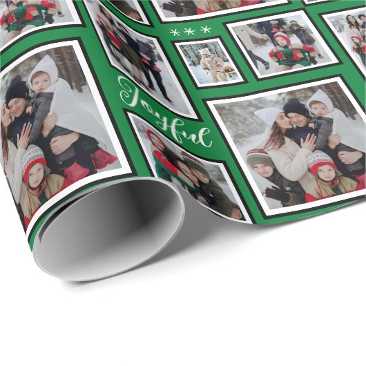 Grünes Foto Geschenkpapier (Rolleneckpunkt)