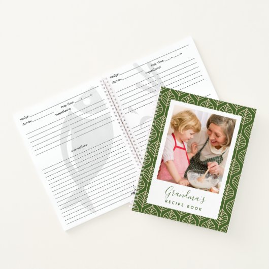 Grünes Foto Oma's Rezept Buch (Innenseite)