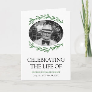Grünes Foto Oval Funeral Programm