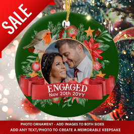 Grünes FOTO Vintage Baumdekoration Personalisiert Keramik Ornament