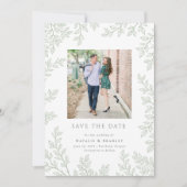Grünes Foto von Waldgärten Save the Date Einladung (Vorderseite)