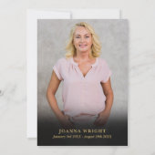 Grünes Foto zur Beerdigung des Lebens Einladung (Rückseite)