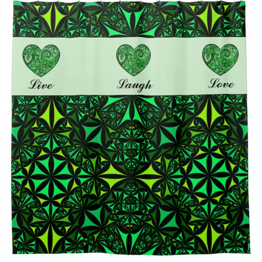 Grünes Fraktal Badezimmer Duschvorhang (Vorderseite)