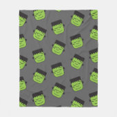 Grünes Frankenstein geht Muster Halloween voran Fleecedecke (Vorderseite)
