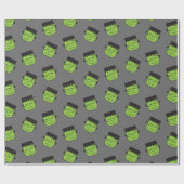 Grünes Frankenstein geht Muster Halloween voran Geschenkpapier (Flach)