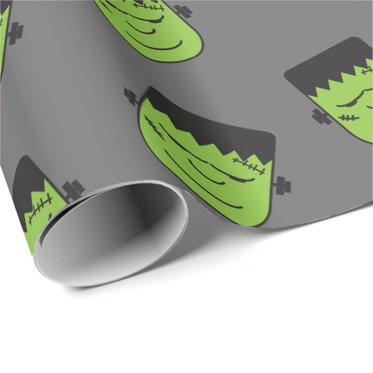 Grünes Frankenstein geht Muster Halloween voran Geschenkpapier (Rolleneckpunkt)