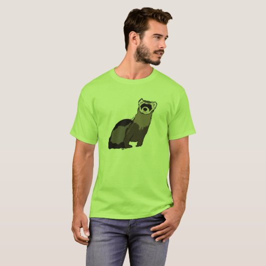 Grünes Frettchen T-Shirt (Vorne ganz)