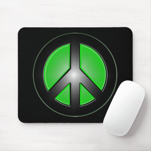 grünes Friedenszeichen Mousepad (Mit Mouse)