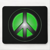 grünes Friedenszeichen Mousepad (Vorne)