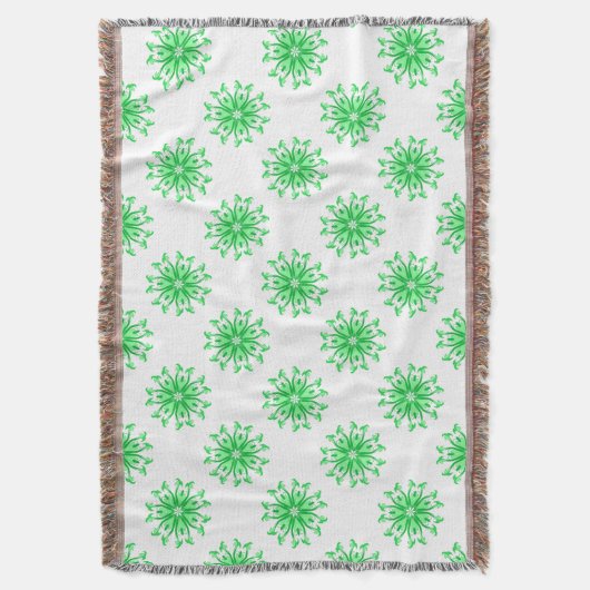 Grünes, frisches Blumenmuster Decke (Vorderseite Vertikal)