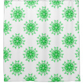 Grünes, frisches Blumenmuster Duschvorhang (Vorderseite)