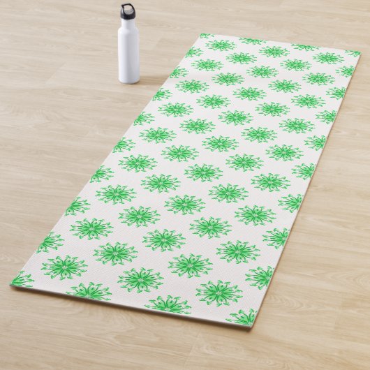 Grünes, frisches Blumenmuster Yogamatte (Beispiel)