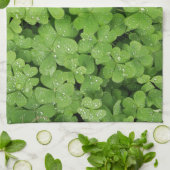 Grünes frisches Kleeblatt, glücklicher St. Patrick Geschirrtuch (Gefaltet)