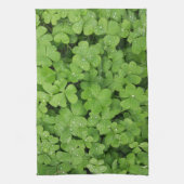 Grünes frisches Kleeblatt, glücklicher St. Patrick Geschirrtuch (Vertikal)
