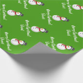 Grünes frohe Weihnacht-Schneemann-Packpapier Geschenkpapier (Ecke)