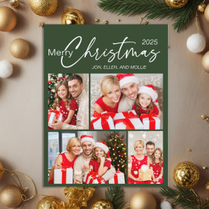 Grünes Frohe Weihnachten 4 Foto Feiertag Postkarte