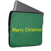 Grünes Frohe Weihnachten Laptopschutzhülle (Vorne Rechts)