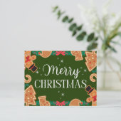 Grünes Frohe Weihnachten Lebkuchen  (Stehend Vorderseite)