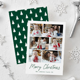 Grünes Frohe Weihnachten Schrift 6 Foto-Collage