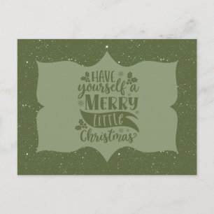 Grünes Frohe Weihnachten Skript Postkarte