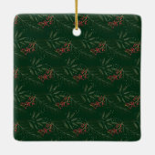 grünes, fröhliches Foto botanischer Rahmen Keramikornament (Rückseite)