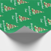 Grünes fröhliches Weihnachtsbaum-Packpapier Geschenkpapier (Ecke)